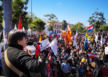 Sindicatos protestan en las calles de Asunción
